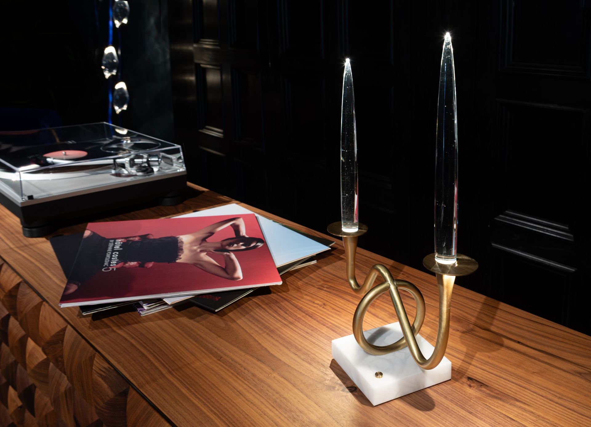 Two-light edition in an interior setting