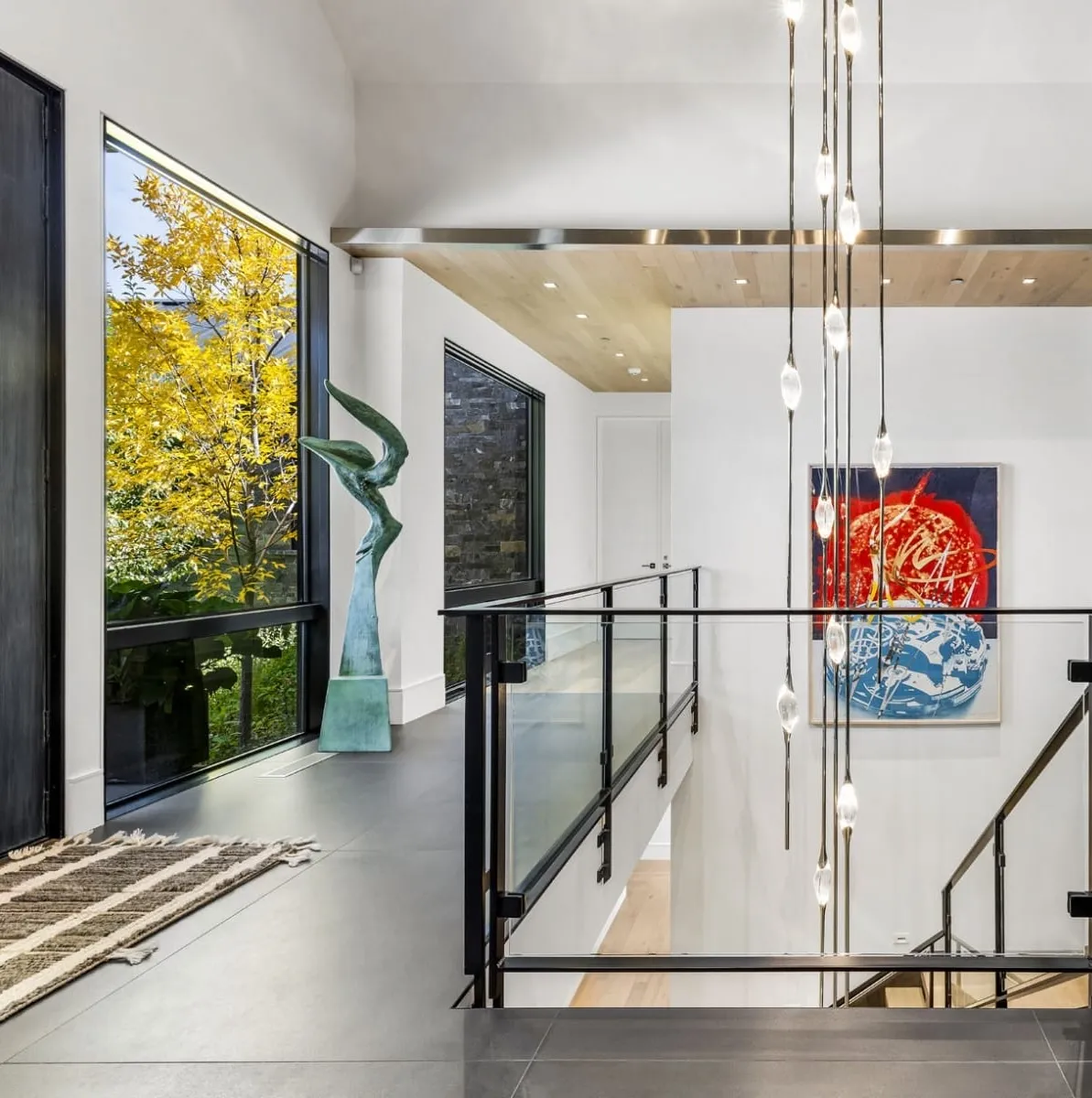 Cluster chandelier in a Mountain Contemporary Home in Aspen, Colorado