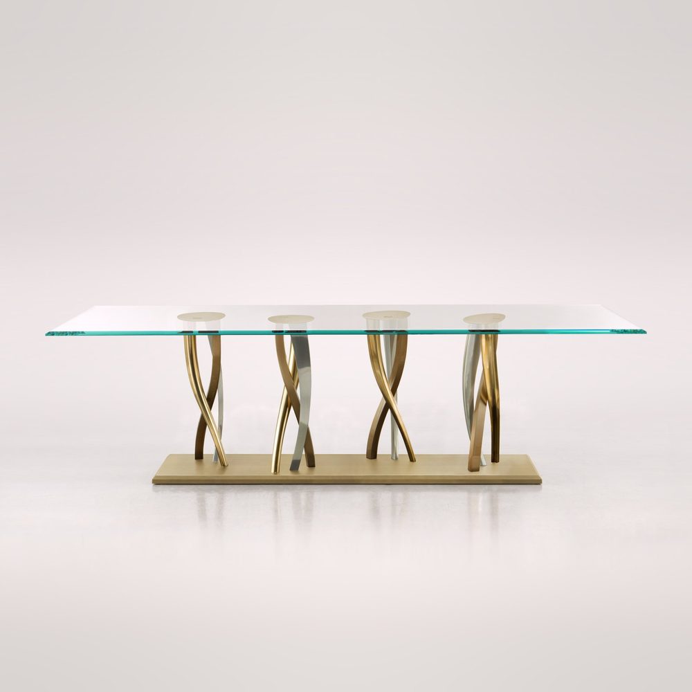 Il Pezzo 8 Glass Table, dining table with glass top