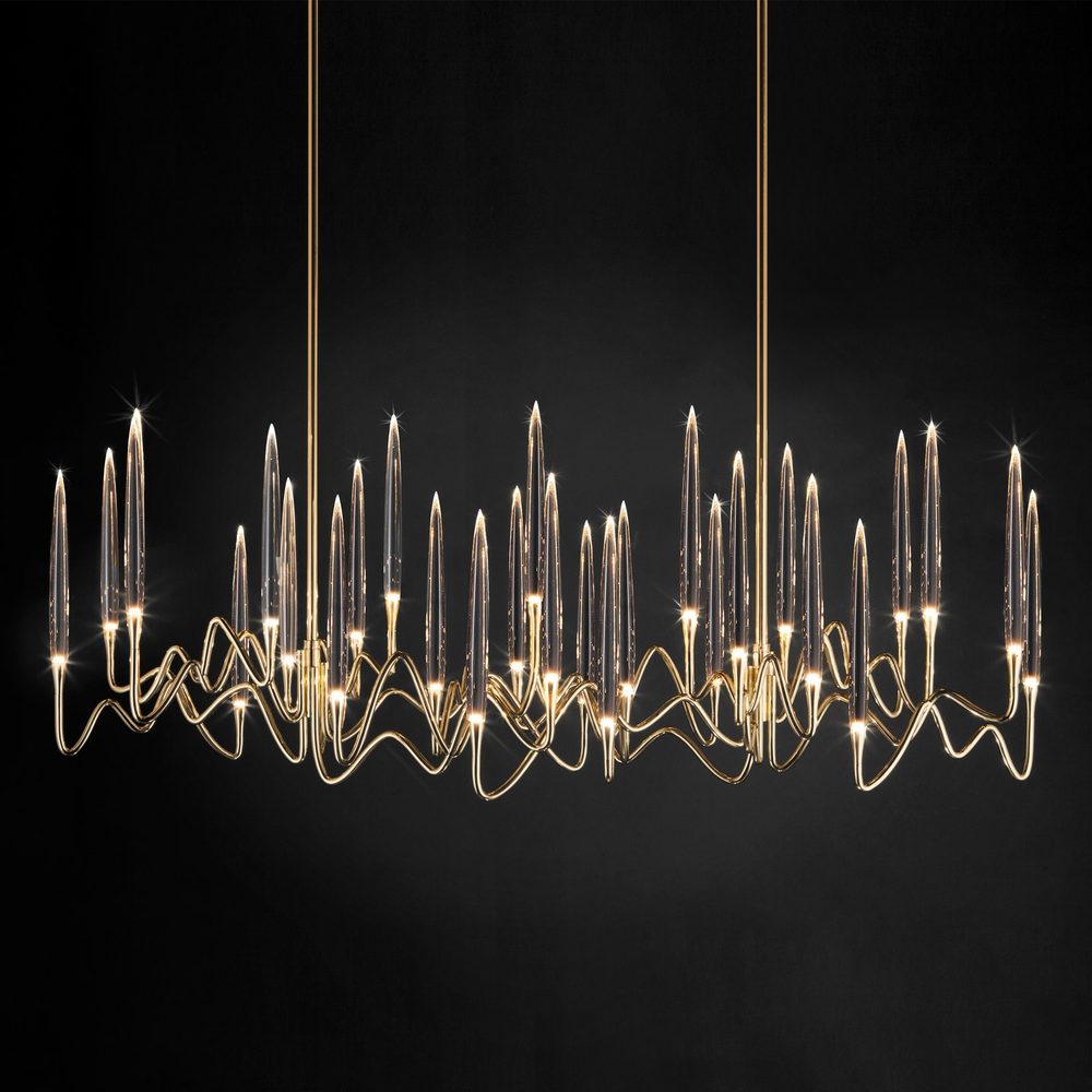 Il Pezzo 3 Long Chandelier, linear chandelier