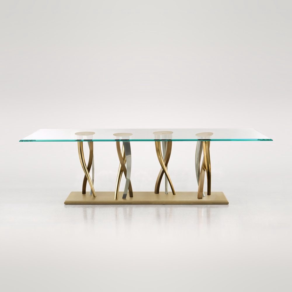 Il Pezzo 8 Glass Table, dining table with glass top
